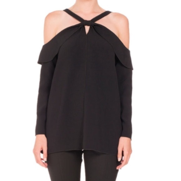 Proenza Schouler Long-Sleeve Off-Shoulder Knot Top - Picture 1 of 7
